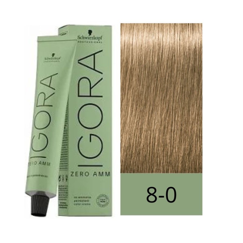 Schwarzkopf Tinte Zero Amm SIN AMONIACO 8-0 rubio claro natural 60ml ...